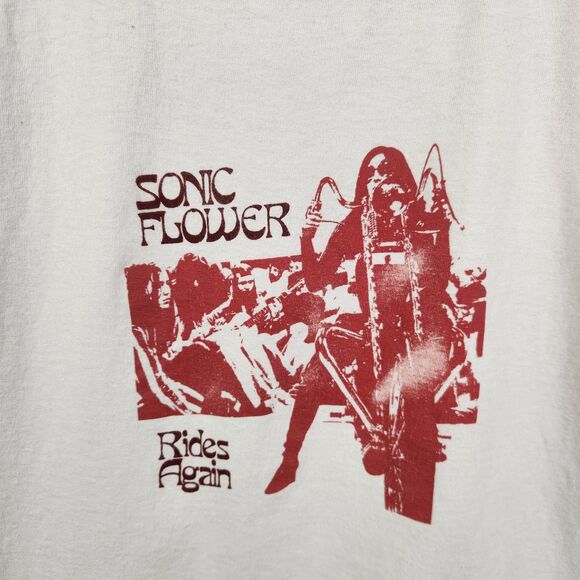 John Galt Womens Sonic Flower Rides Again Short Sleeve Crew Neck Graphic Tee S - Picture 2 of 5